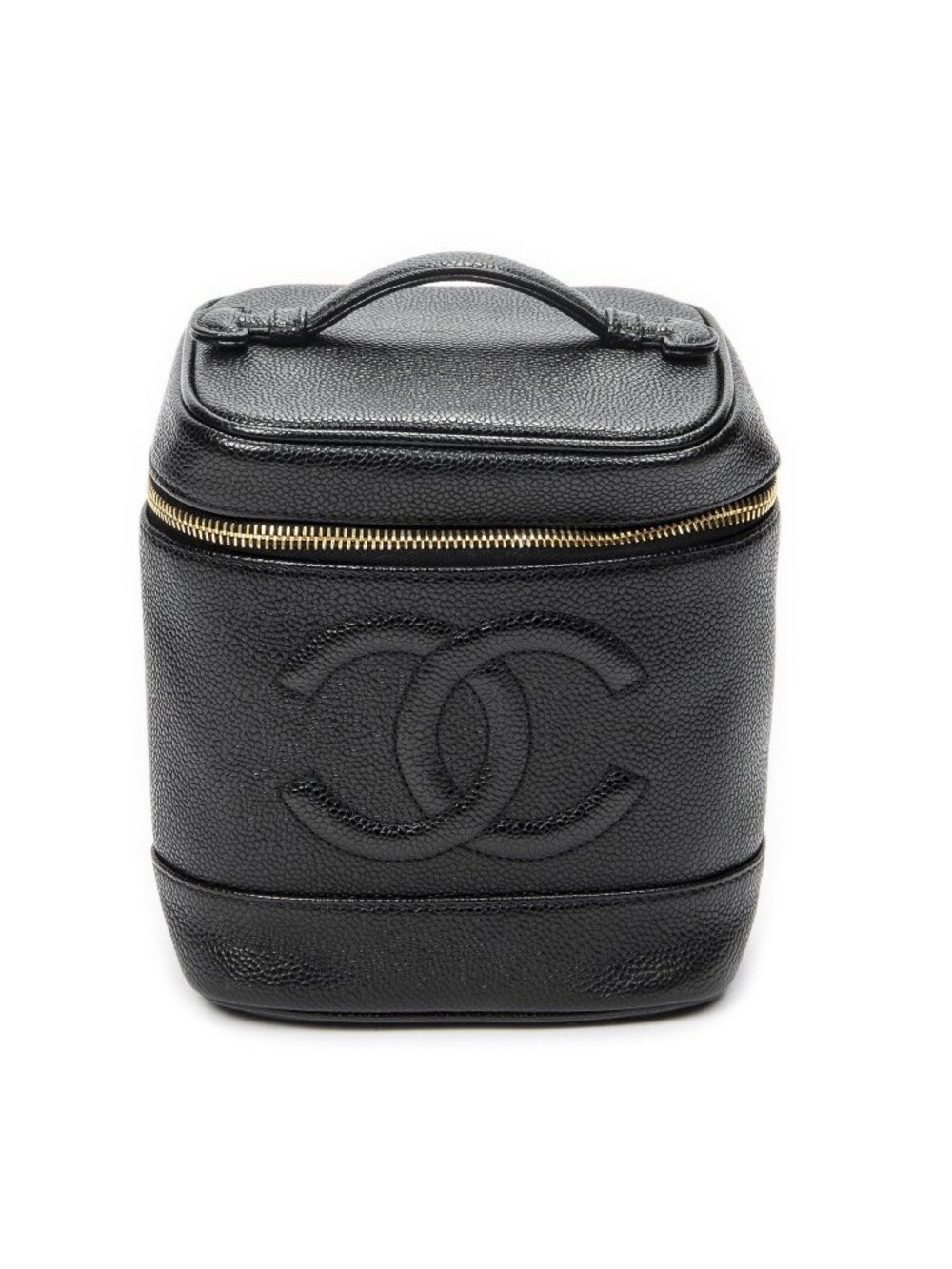 Chanel Timeless Tall Vanity Case Black Caviar Leather